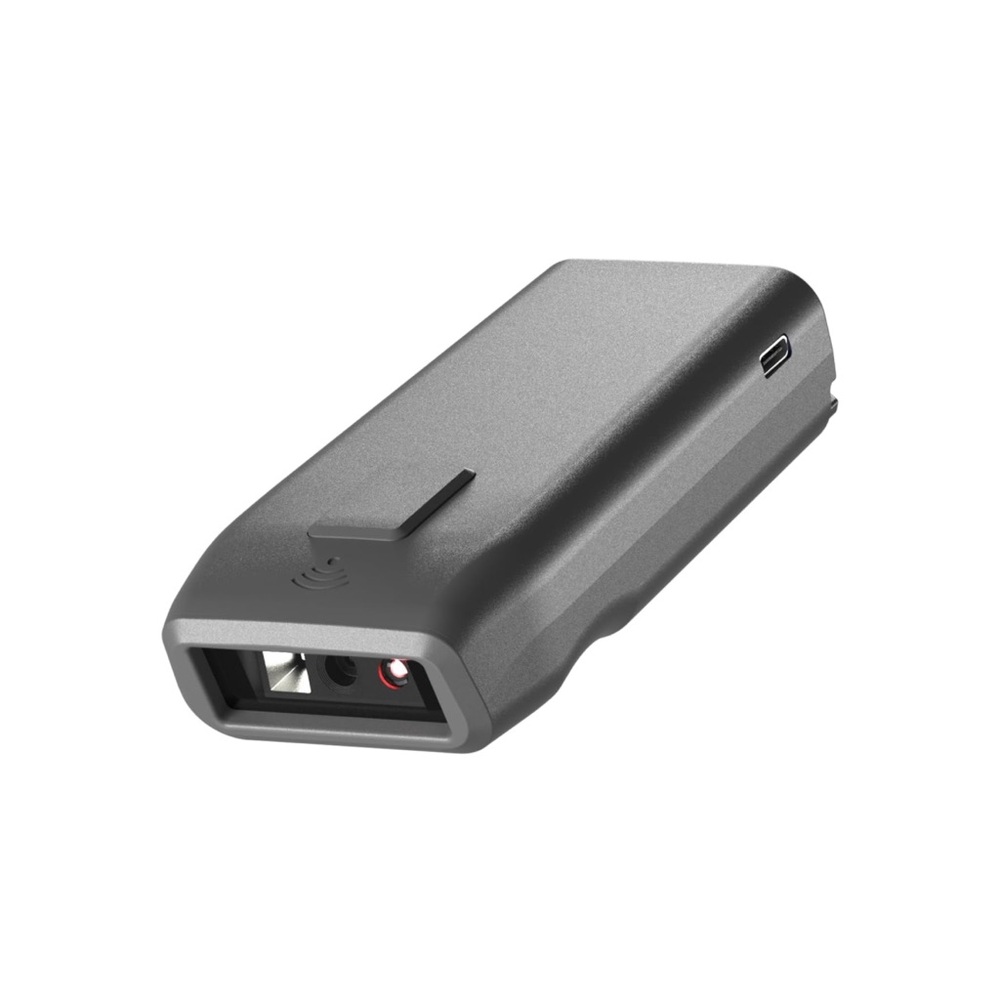 Sleek Black Portable Wireless Barcode Scanner Device